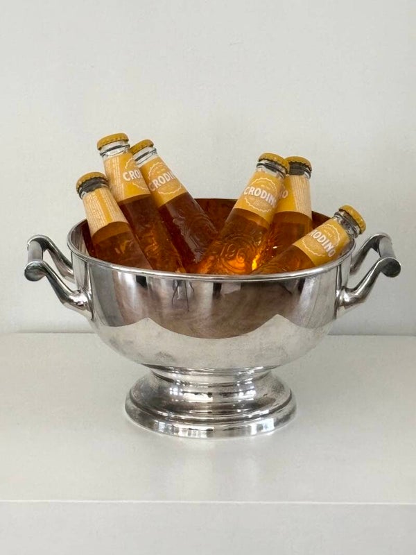 Verzilverde schaal op voet - Silver-plated pedestal bowl