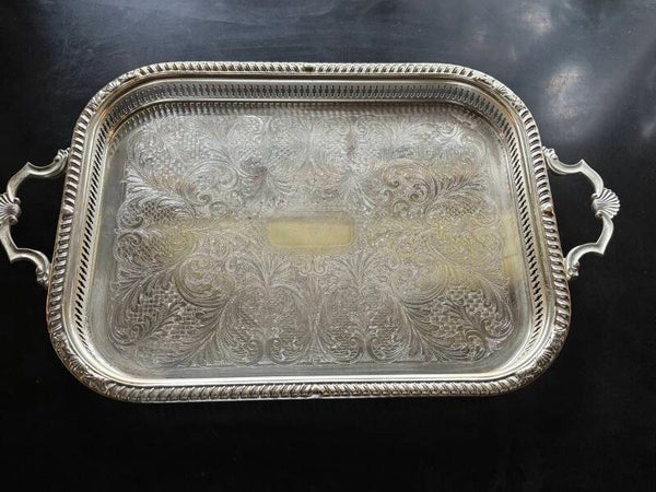 Verzilverd Engels dienblad van Butler Cavalier - Silver-plated English Butler Cavalier serving tray