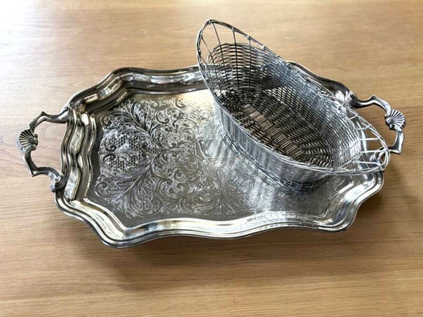 Verzilverd Frans dienblad - Silver-plated French serving tray
