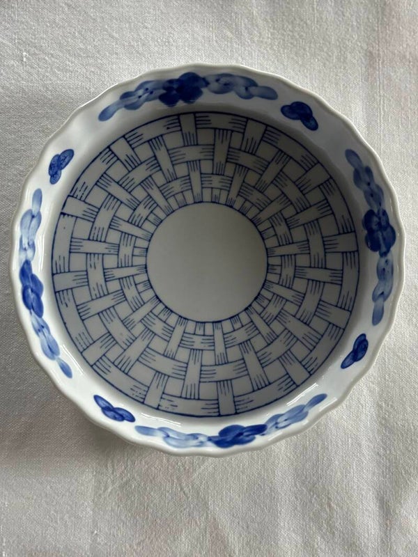 Frans blauw-wit ovenschaaltje - French blue and white ceramic baking dish f