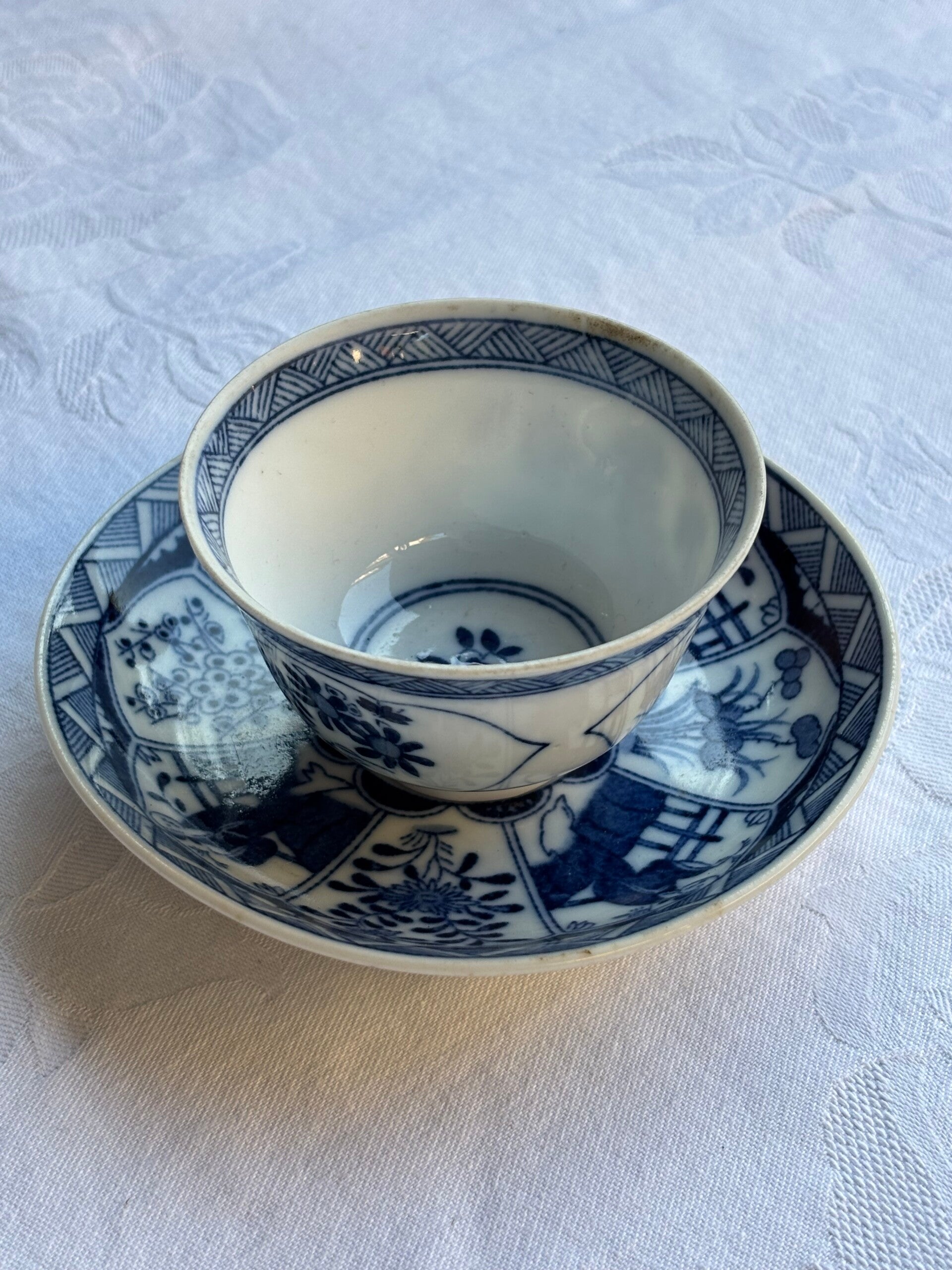 Antieke porseleinen kop en schotel 'Long Eliza' Lange Lijs Mosa Maastricht - Antique porcelain cup & saucer 'Long Eliza' Lange Lijs by Mosa Maastricht