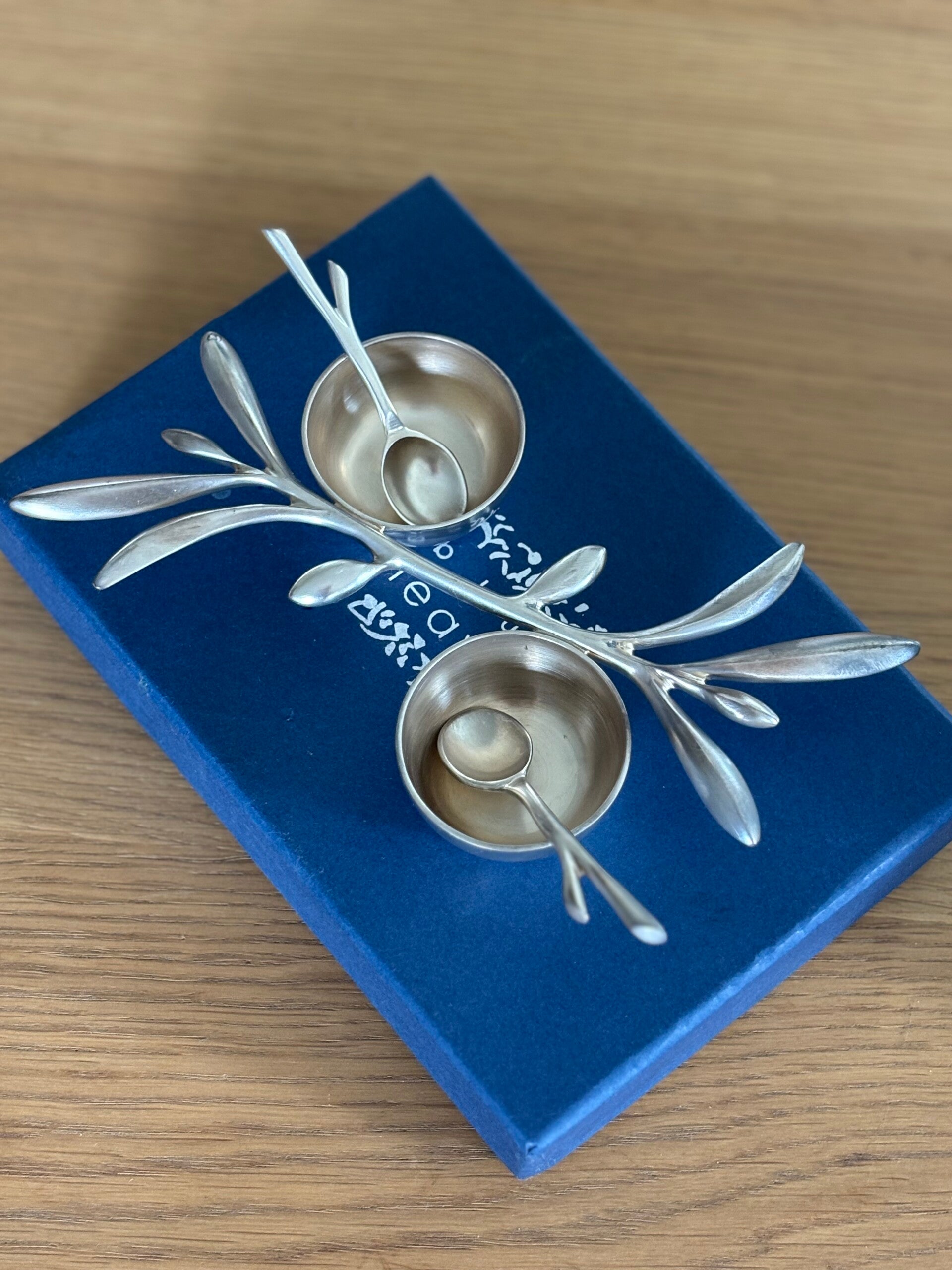 Verzilverd Frans peper- en zoutsetje - Silver-plated French salt and pepper set