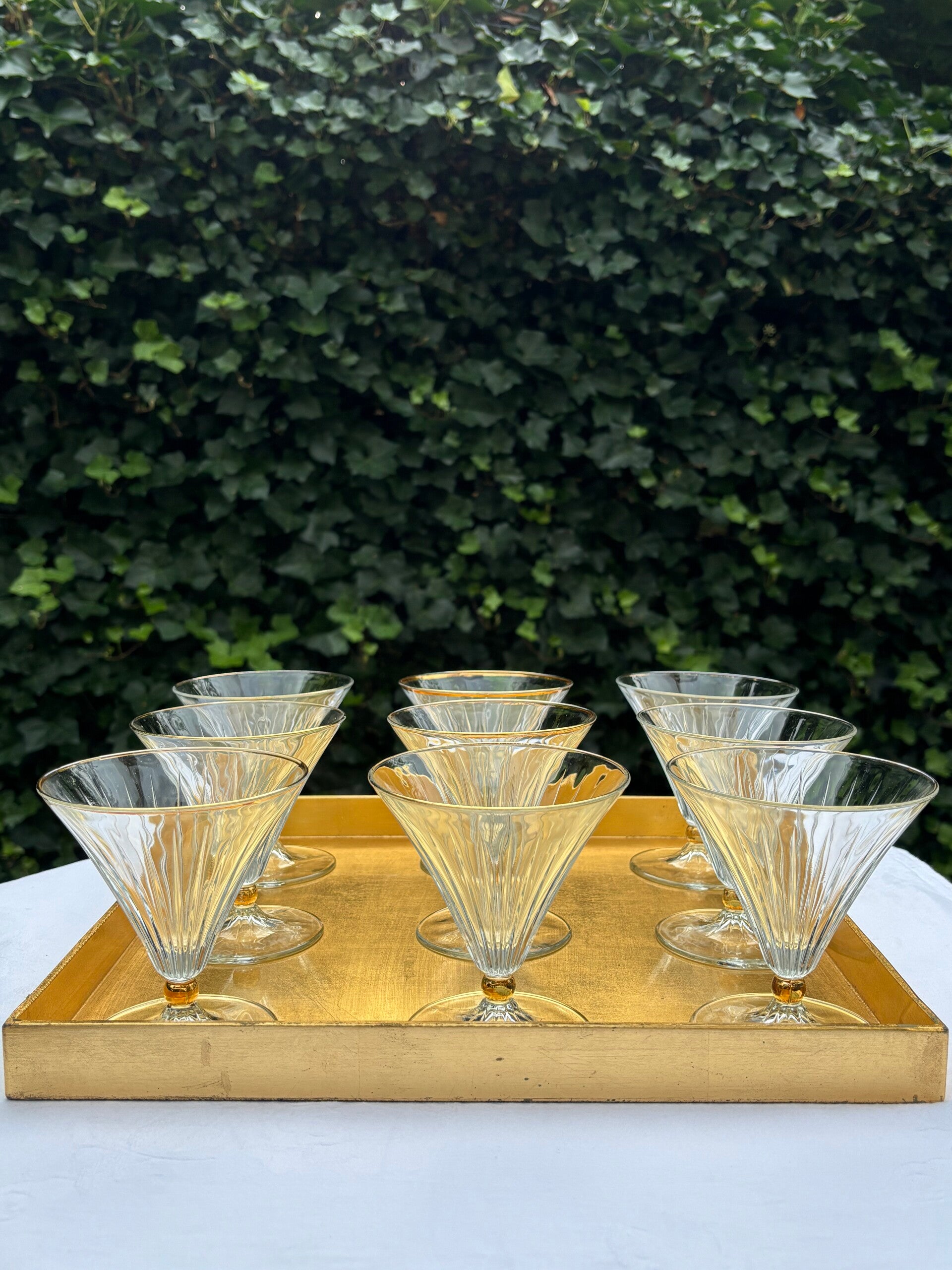 Set van 9 champagne- of cocktailglazen - Set of 9 champagne of cocktail glasses