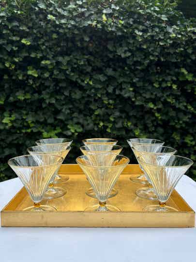 Set van 9 champagne- of cocktailglazen - Set of 9 champagne of cocktail glasses