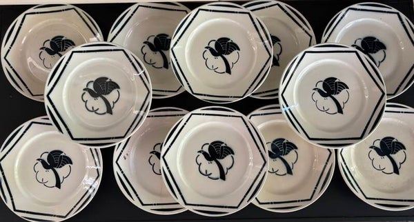 12 Antieke borden model 'Paradis' Badonviller - 12 Antique 'Paradis' plates Badonviller