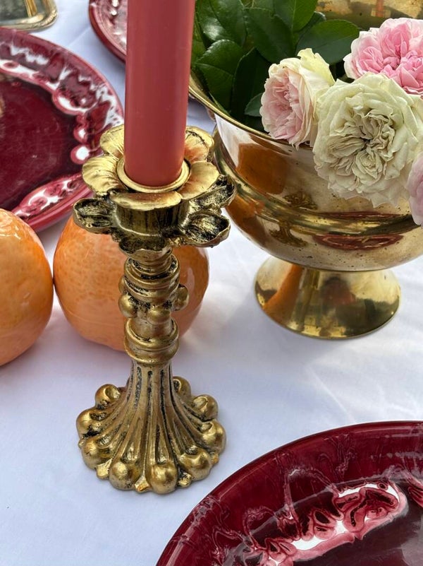 Goudkleurige kandelaar - Gold-coloured candlestick