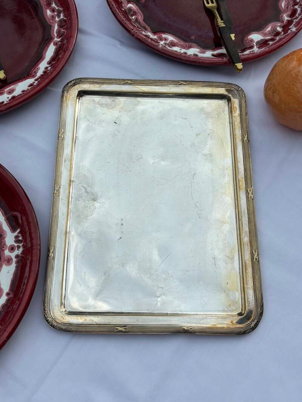 Verzilverd Frans dienblaadje - Silver-plated French serving tray