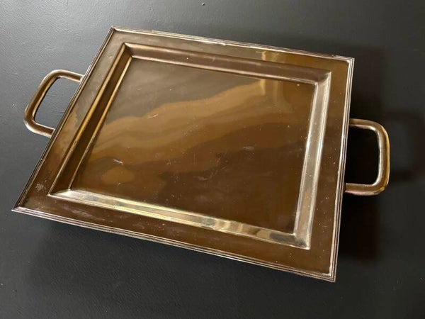 Rechthoekig verzilverd Italiaans dienblad - Rectangular silver-plated Italian serving tray