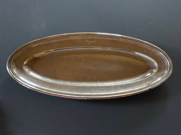 Ovale verzilverde serveerschaal (1920) van zilversmid Christofle - Oval silver-plated serving platter (1920) by the renowned silversmith Christofle
