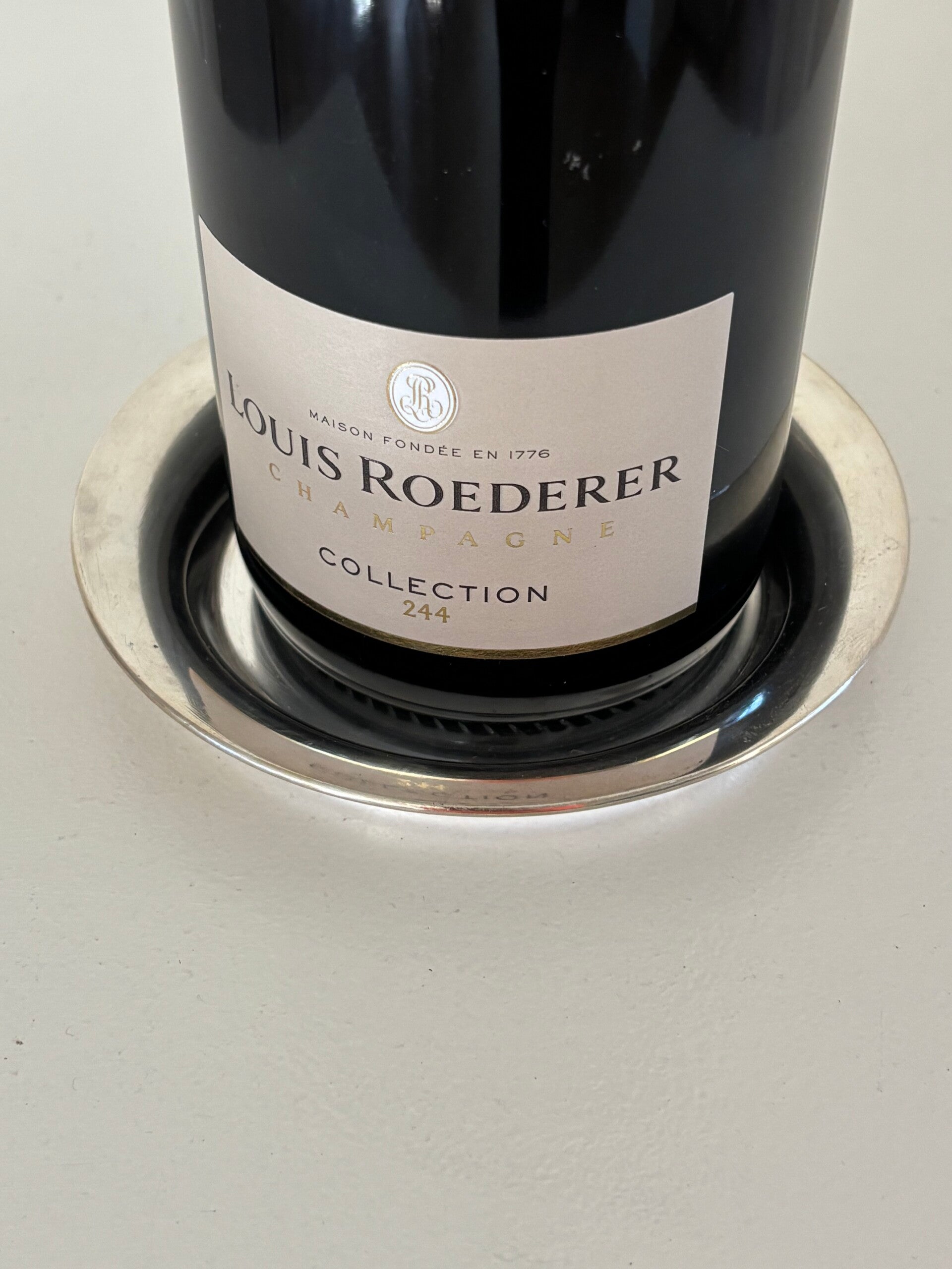 Verzilverde flesonderzetter Bruno Wiskemann - Silver-plated bottle coaster Bruno Wiskemann