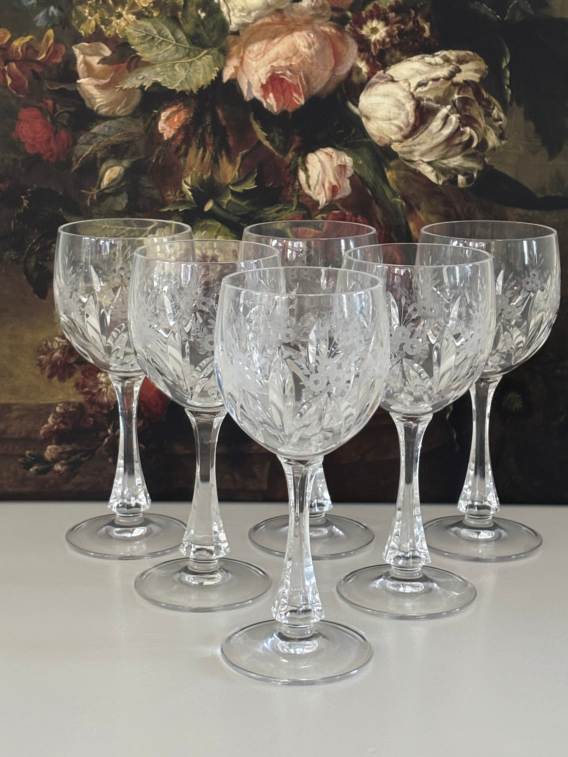 Set van 6 kristallen wijnglazen - Set of 6 crystal wine glasses