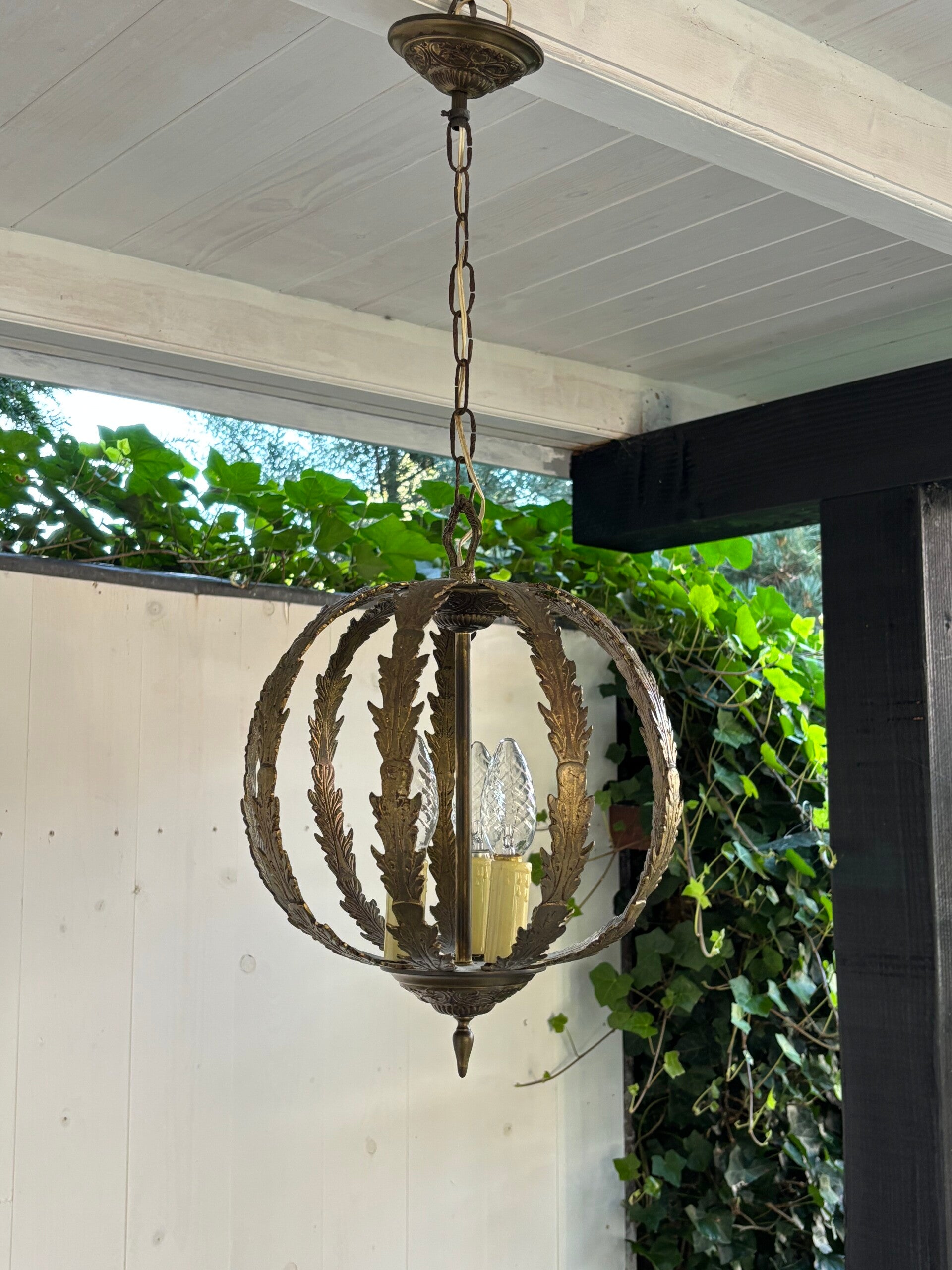 Oude messing hanglamp - Antique brass pendant lamp