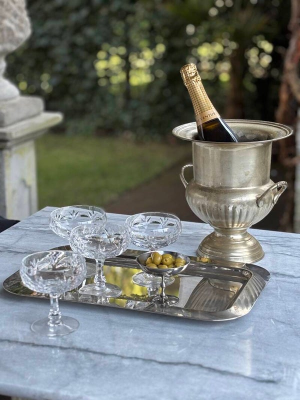 4 Kristallen Champagnecoupes uit de serie Bamberg van Nachtmann - 4 Crystal Champagne coupes from the Bamberg series by Nachtmann