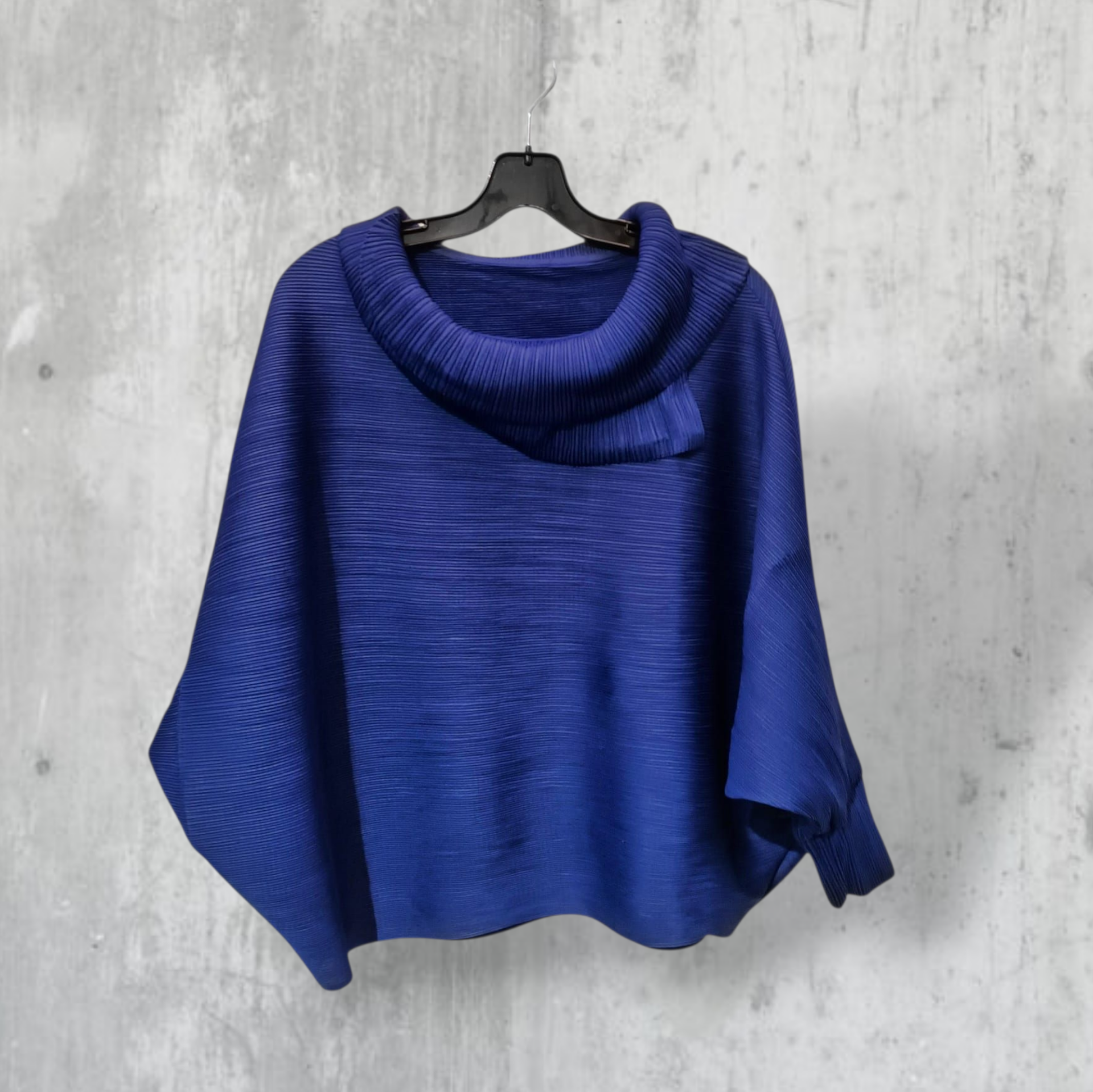 Plissee Oberteil "Michiko" mit Kragen in royalblau