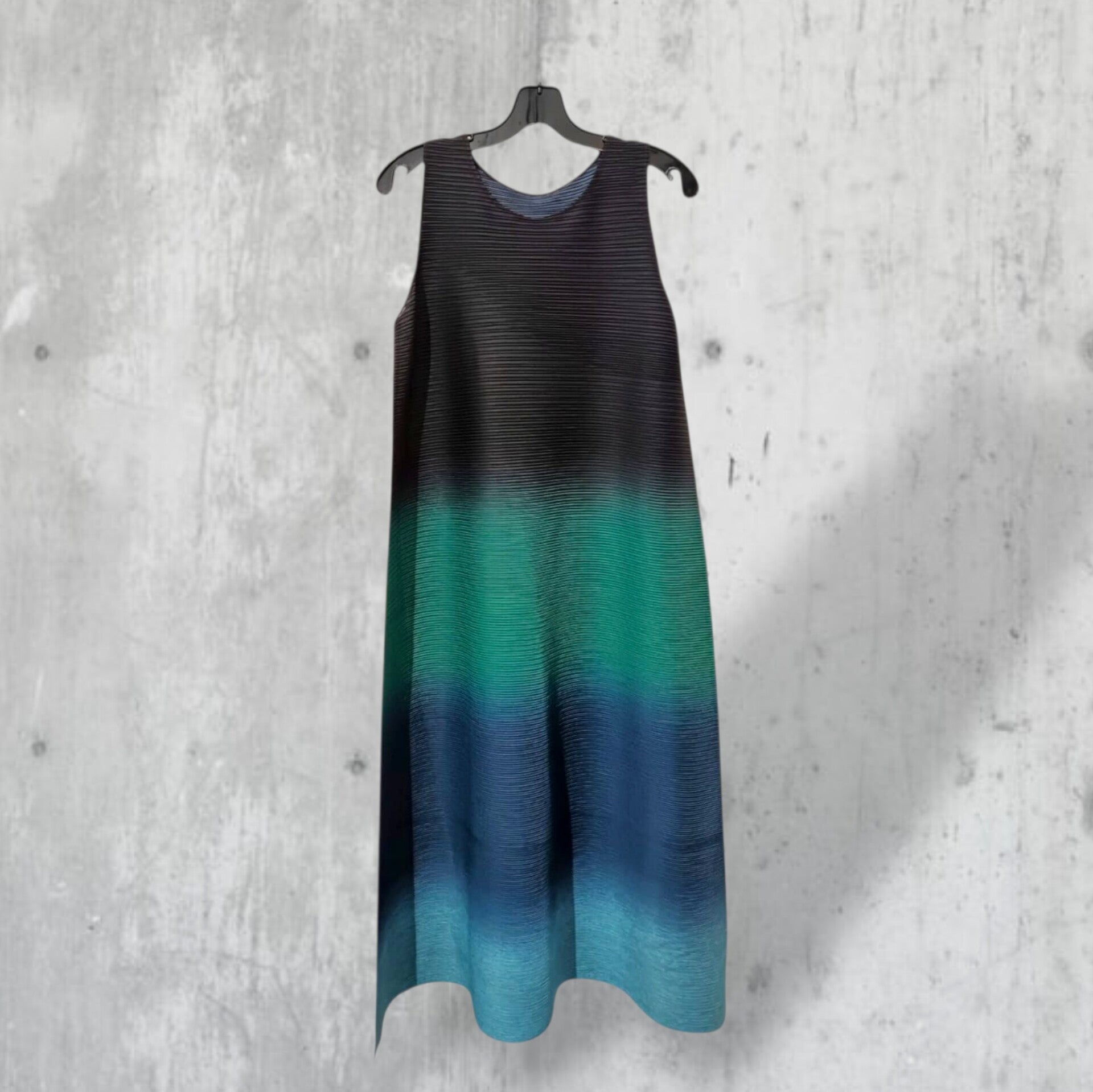 Plissee Kleid "Skoda" mit Farbverlauf in blaugrün-türkis