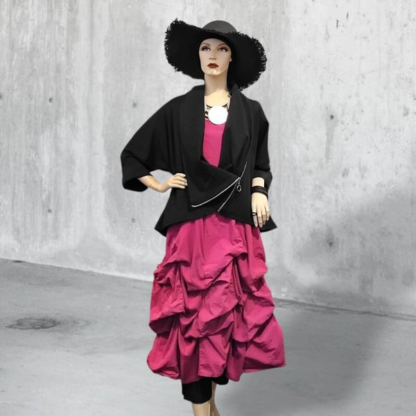 NEU Baumwoll Kleid mit aufwendigen Raffungen in pink