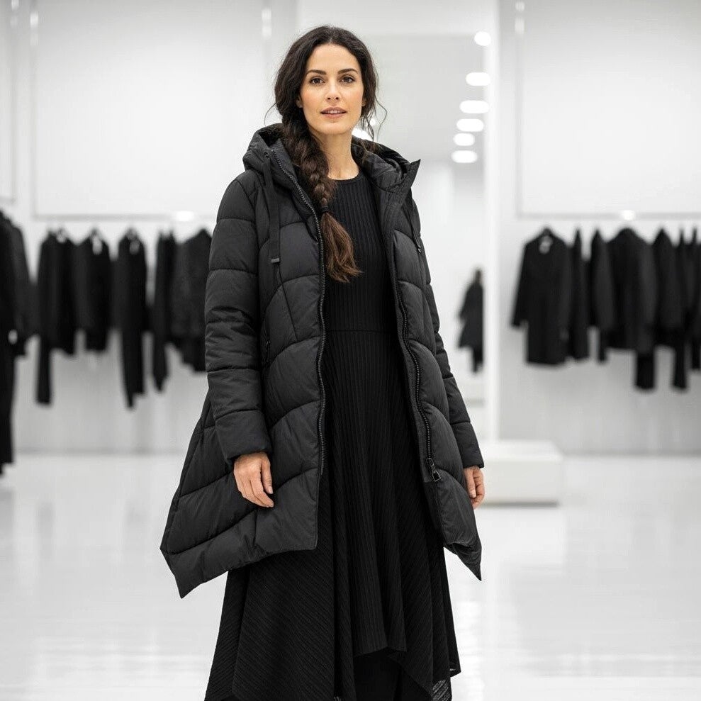 Winter Jacke "Florenza" wattiert und warm in der Farbe schwarz