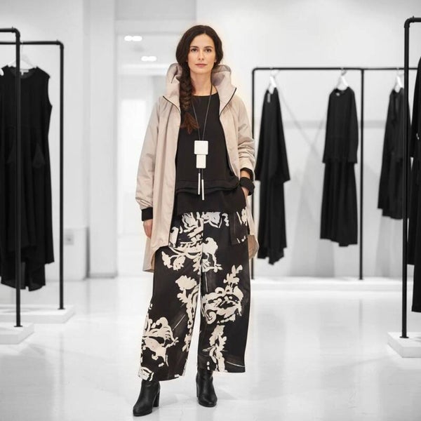 Palazzo Hose in Tulpenform mit Gummibund und weitem Bein