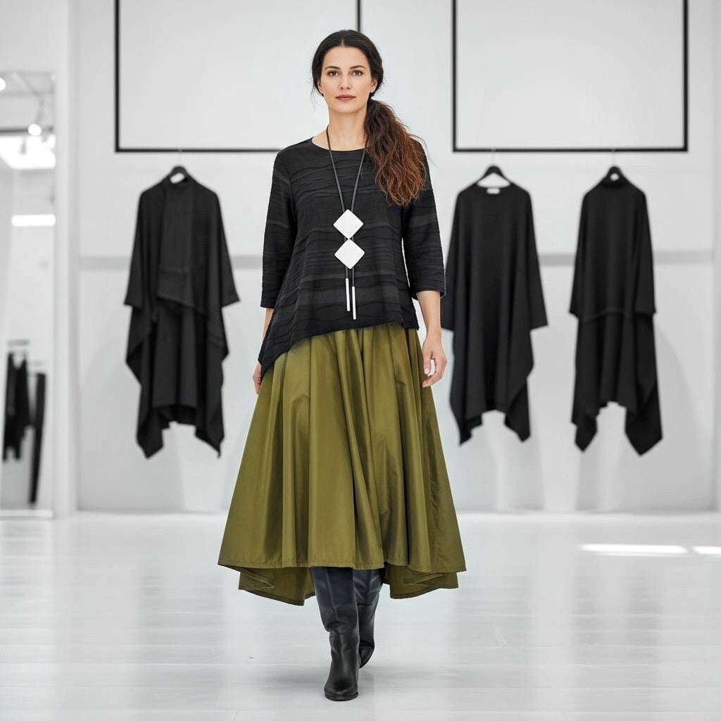 extravagante lange Kautschuk Kette mit stylishen Elementen