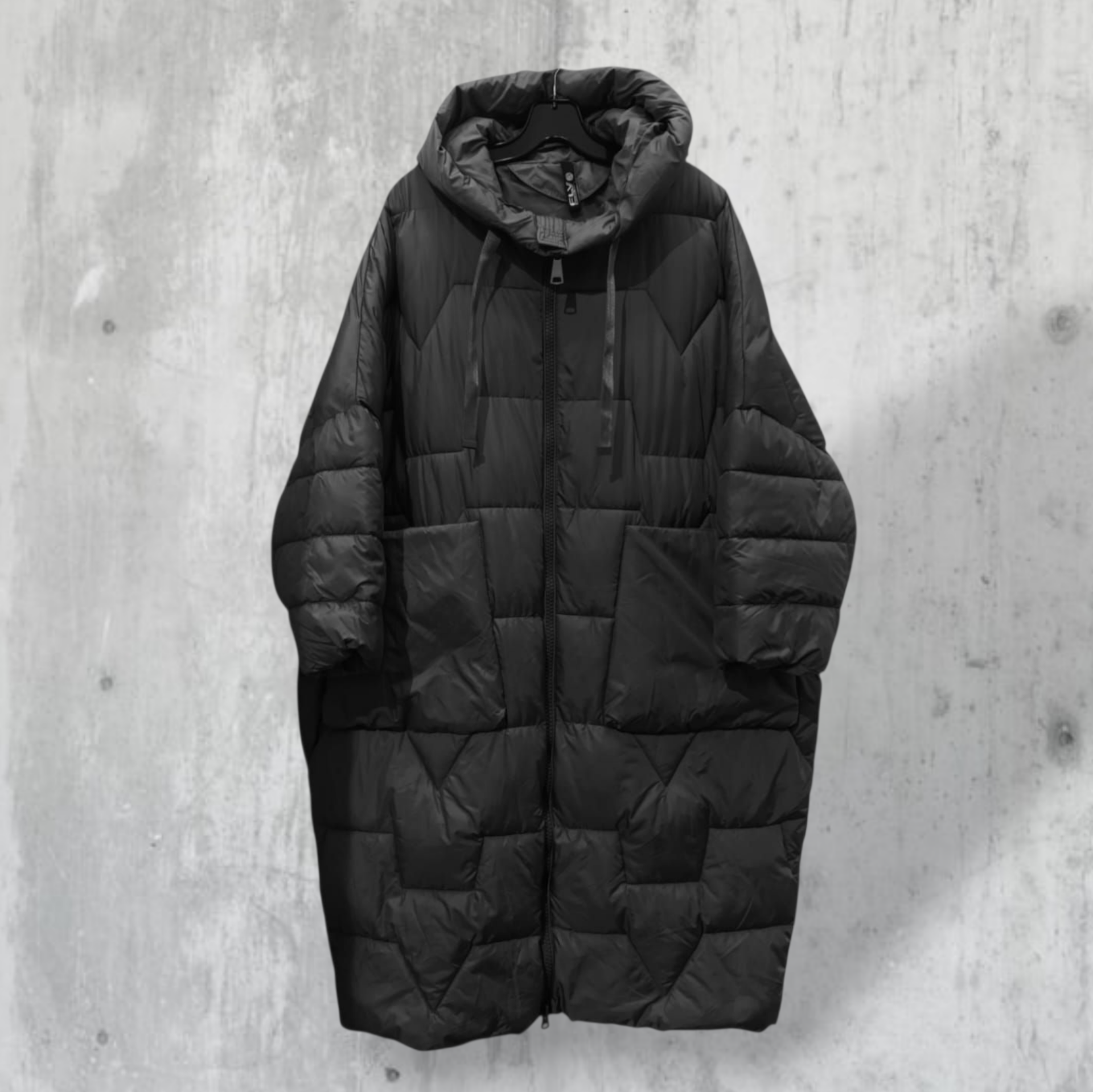 Winter Mantel "Napoli" im Oversized LOOK mit Kapuze in schwarz