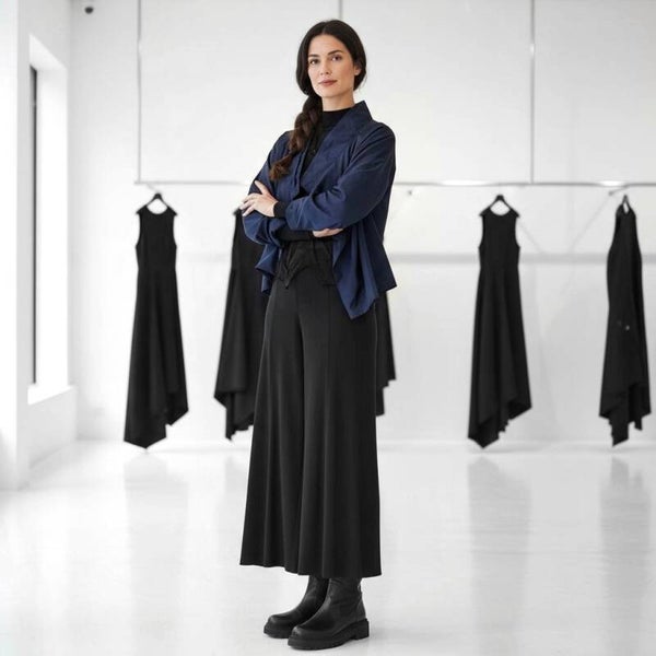 "Anastasia" Culotte mit komfortablem Gummibund aus Techno Stoff in schwarz