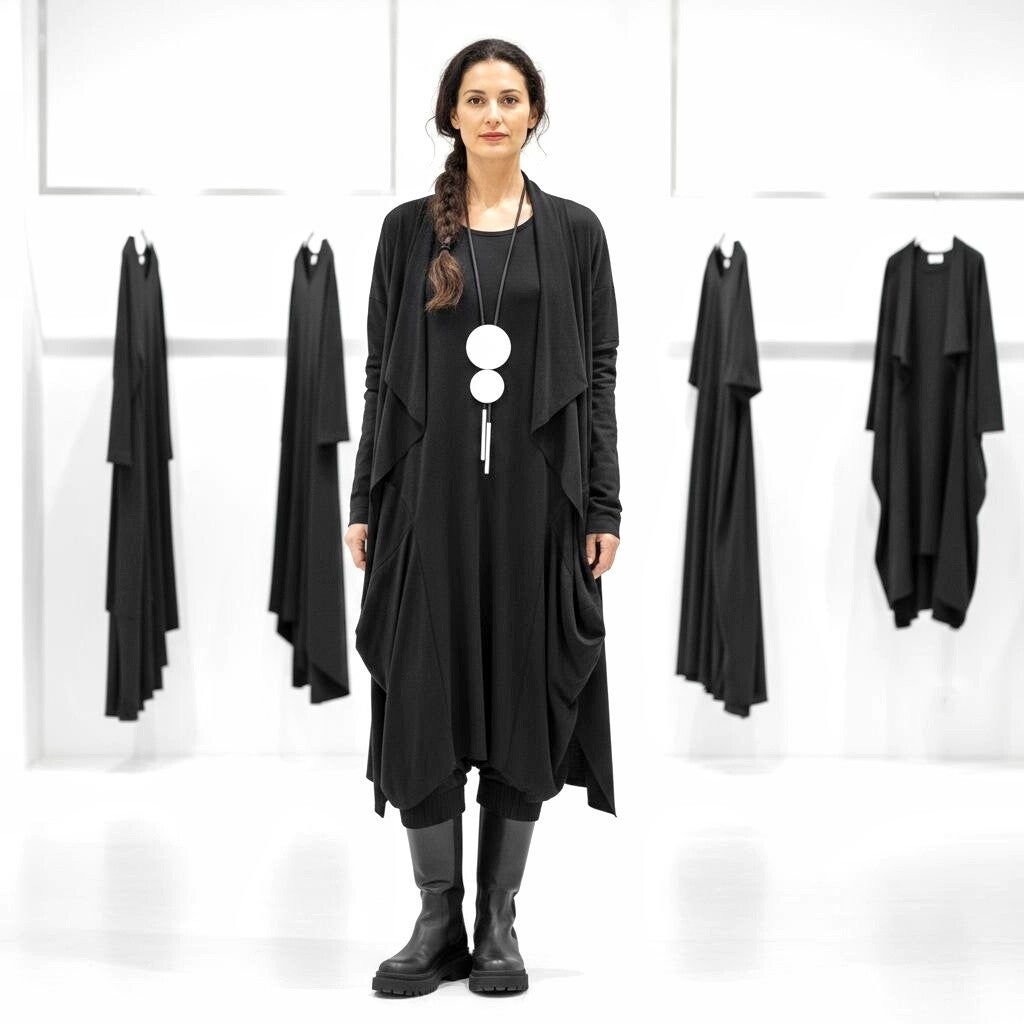 Indoor Mantel aus Baumwoll-Mischfaser in schwarz