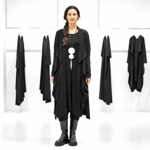 Indoor Mantel aus Baumwoll-Mischfaser in schwarz