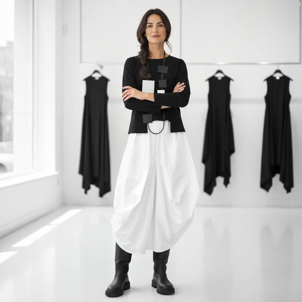 Baumwoll Rock in Tulpenform mit Gummibund in weiß