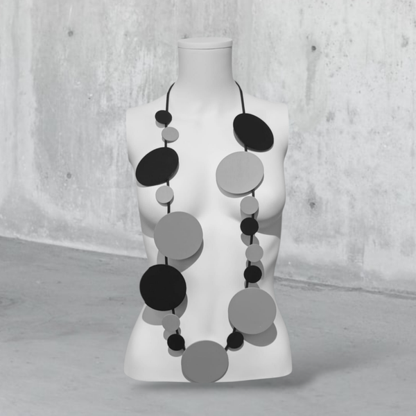 stylishe "rubber" Kette mit Elementen aus Holz