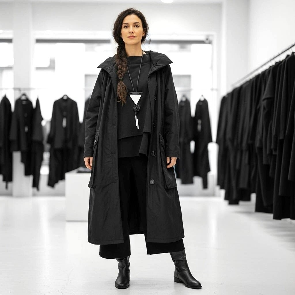 extravagante lange Kautschuk Kette mit stylishen Elementen