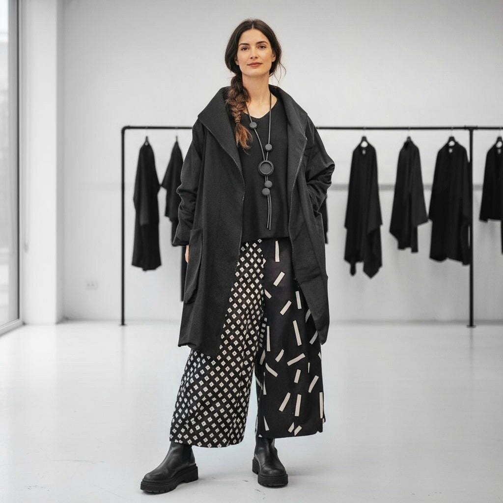 Mantel mit leichtem Innenfutter, großen Taschen und Reißverschluss