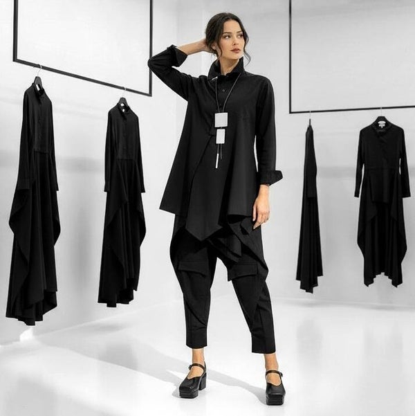 peppige Hose im Reithosen Stil mit Gummibund in schwarz