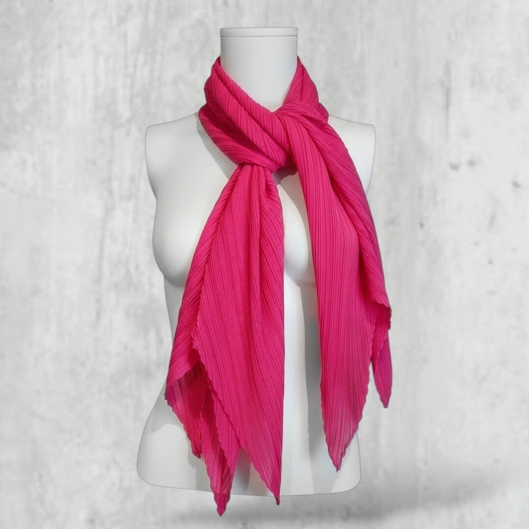 eleganter Plissee Schal in pink