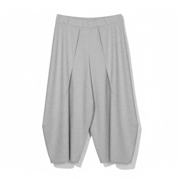 stylishe Hose in modischer Tulpenform mit Gummibund in silbergrau