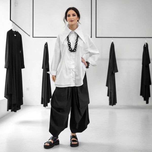 NEU Bluse im 70ziger Jahre Stil in weiß