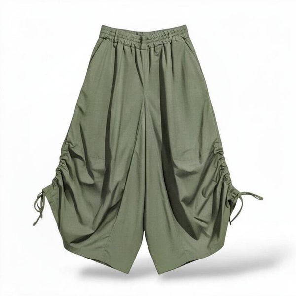 pfiffiger Hosenrock mit Raffbändchen in salbei