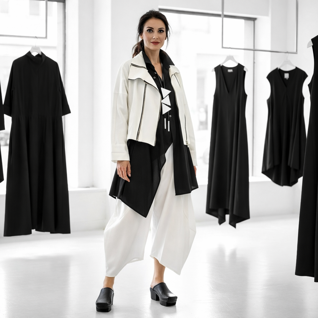 coole Jacke mit doppelten Reißverschlüssen in hellem ecrú