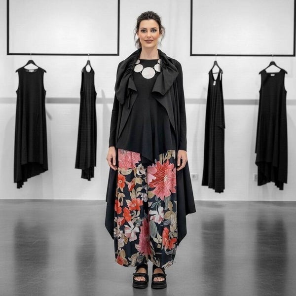 Palazzo Hose in Tulpenform mit Gummibund und weitem Bein