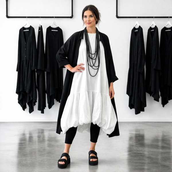 extravagantes Kleid in gebauschter Tulpenform in weiß