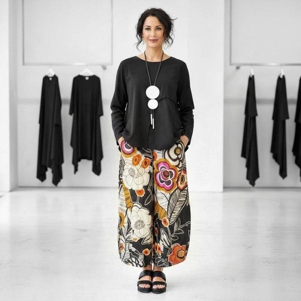 Palazzo Hose mit Gummibund in multicolour