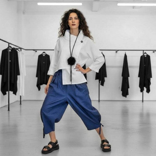 bequeme Hose in Jeans Optik mit Gummibund in denim