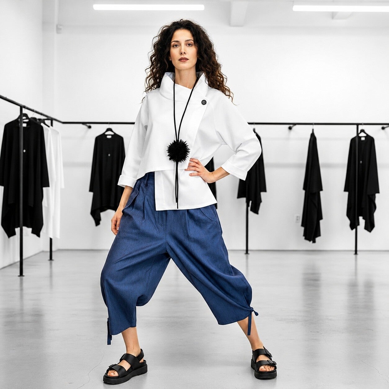 bequeme Hose in Jeans Optik mit Gummibund in denim