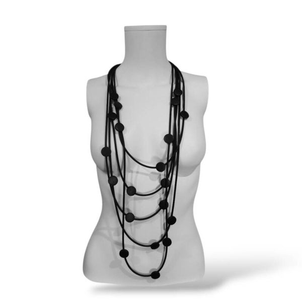 stylishe "rubber" Kette mit Elementen aus Holz