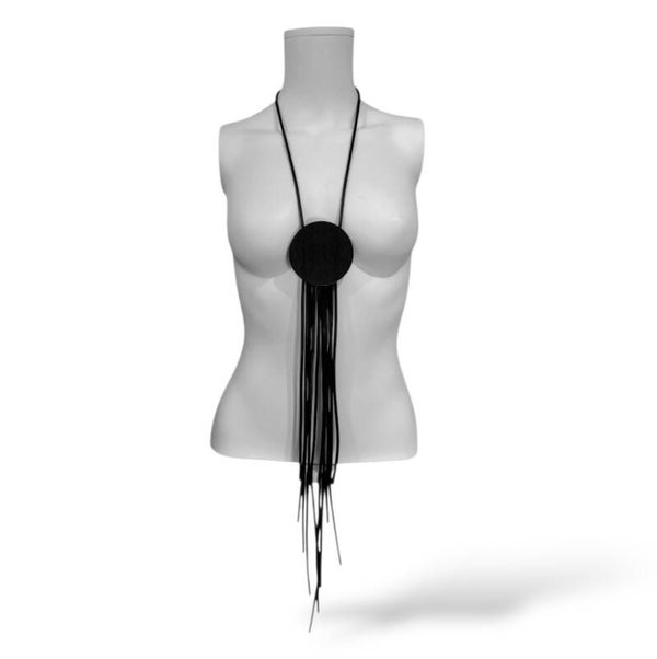 stylishe "rubber" Kette mit Elementen aus Holz