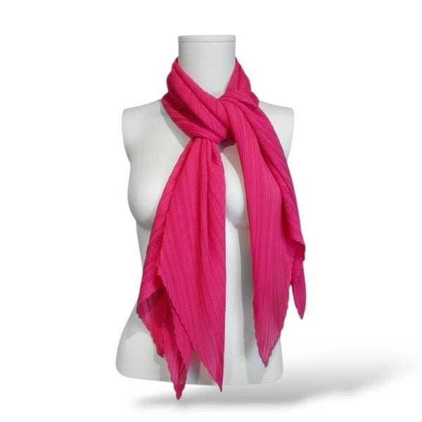 eleganter Plissee Schal in pink