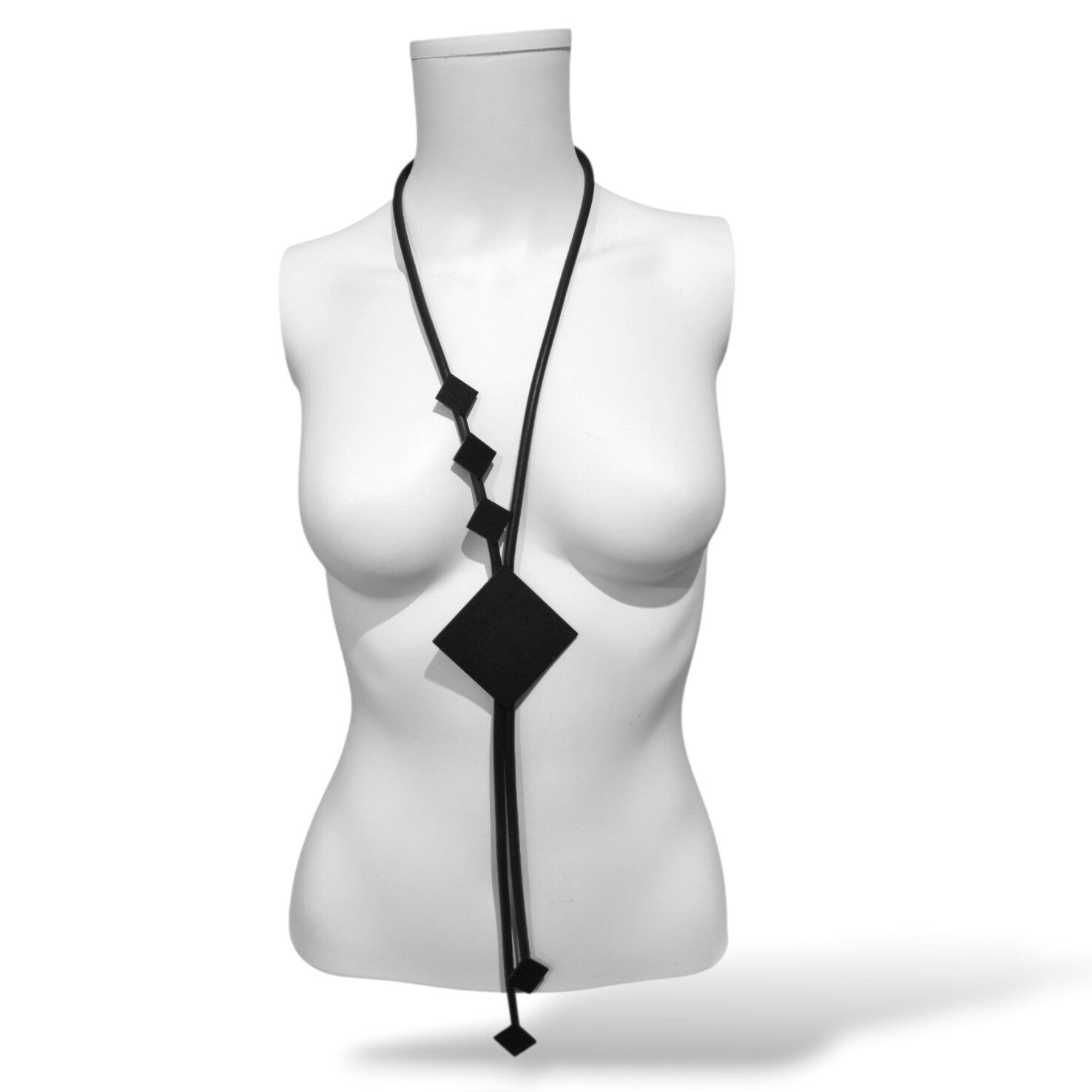 stylishe "rubber" Kette mit Elementen aus Holz