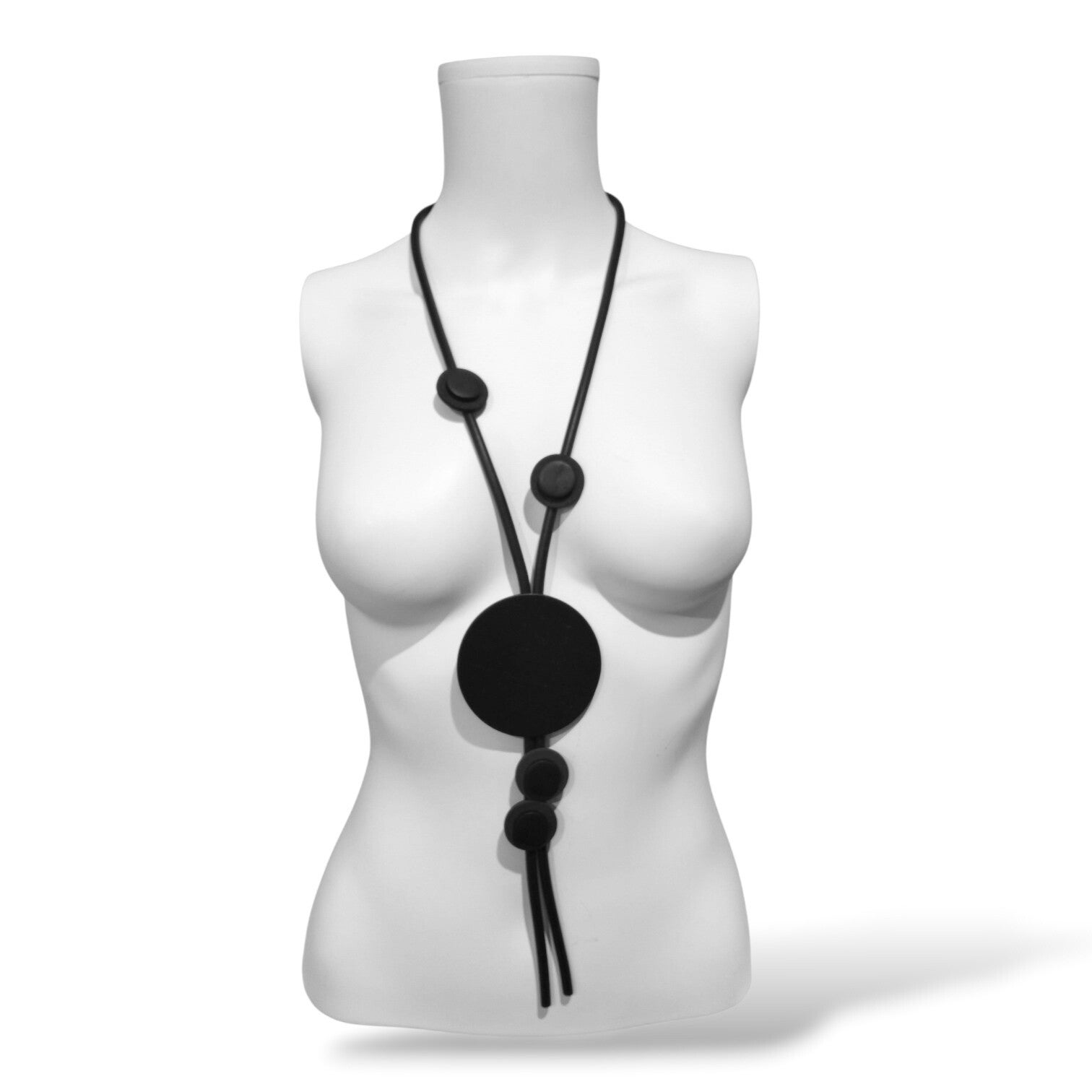 stylishe "rubber" Kette mit Elementen aus Holz