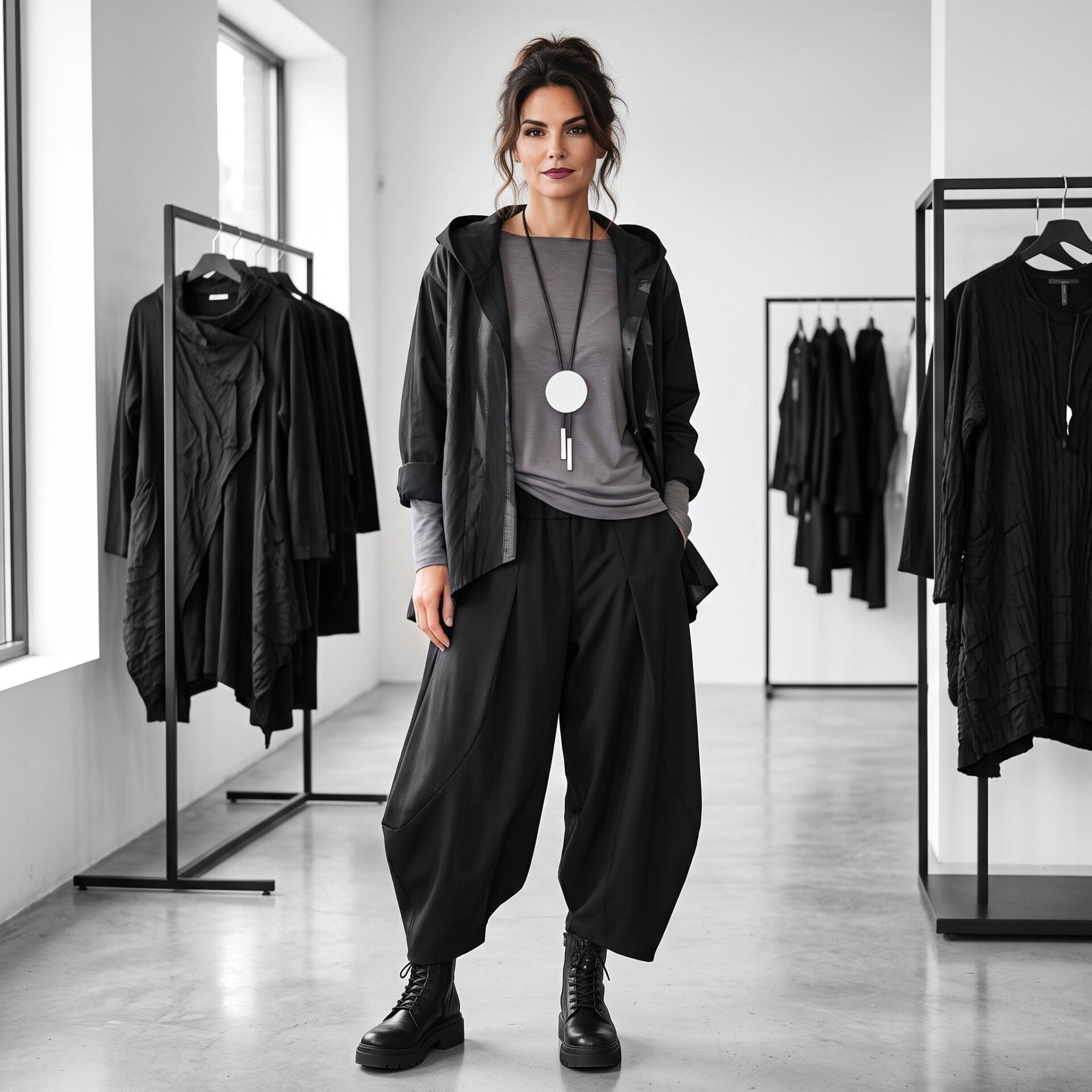 stylishe Hose "Kenzo" mit Gummibund aus Milano-Jersey in schwarz