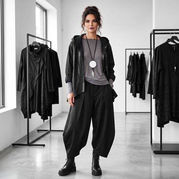 stylishe Hose "Kenzo" mit Gummibund aus Milano-Jersey in schwarz