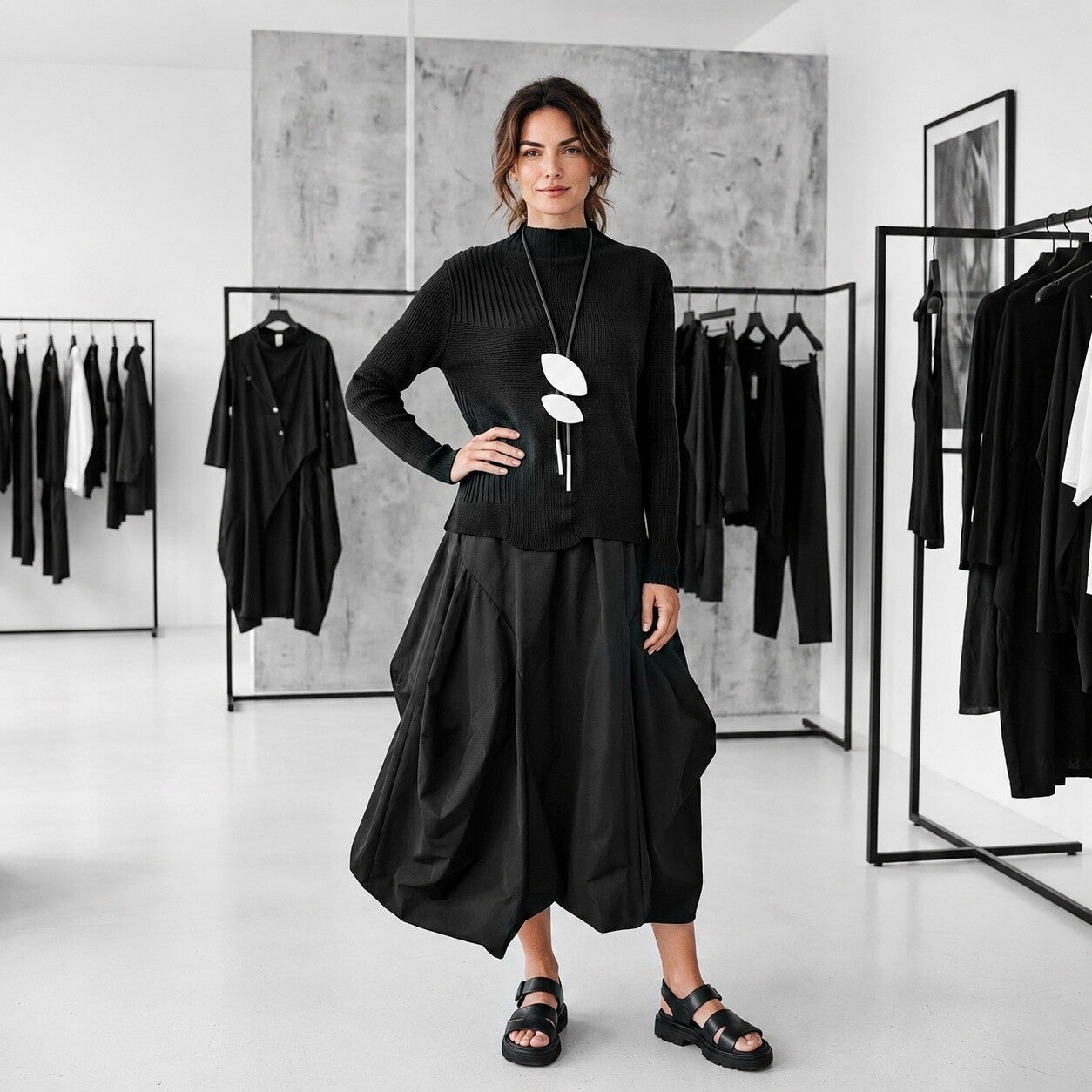 extravaganter Taft-Rock von déjà vu fashion in großzügiger Tulpenform